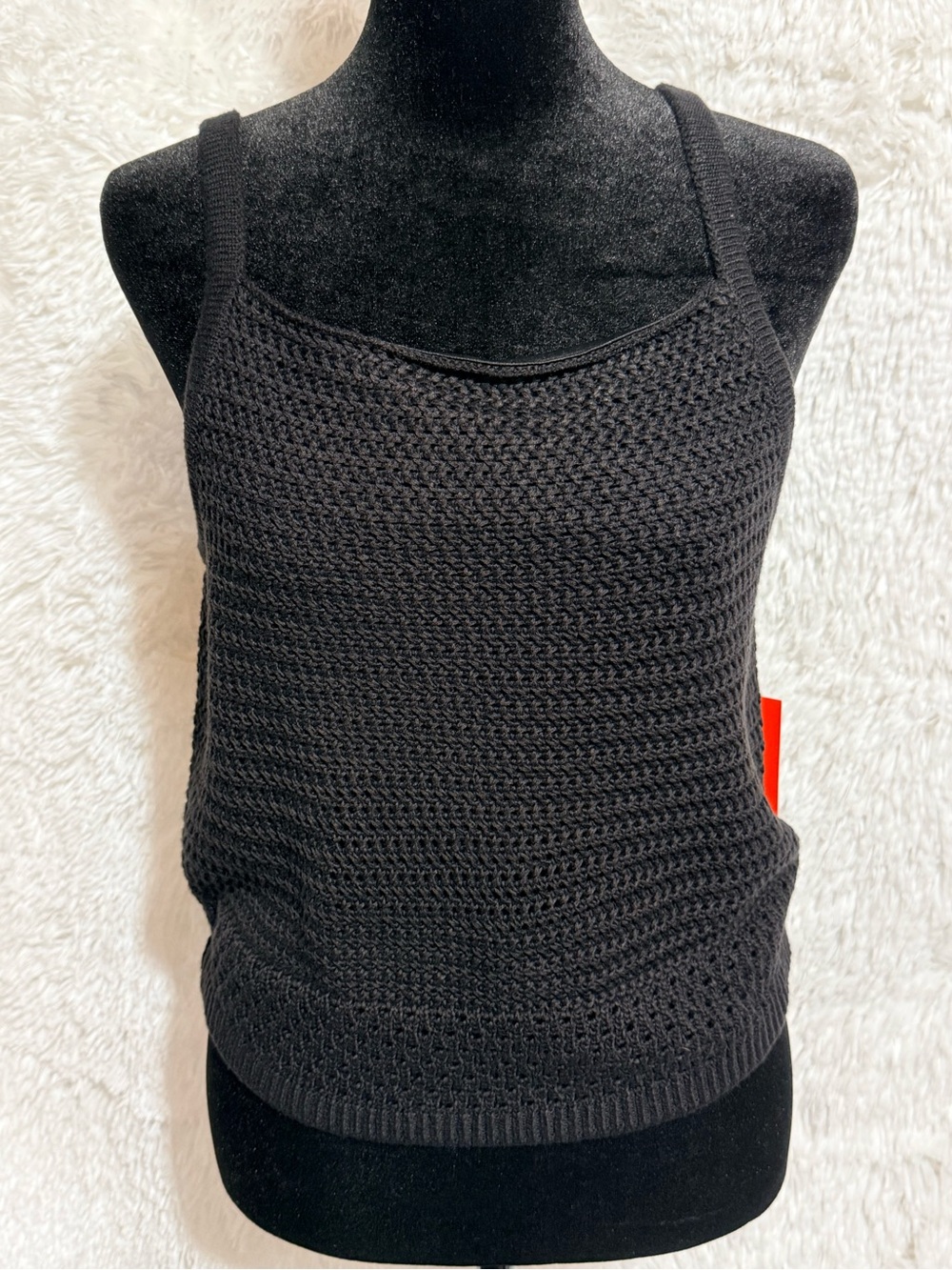 NWT Women’s INTEMPO Black Crochet Tank Top